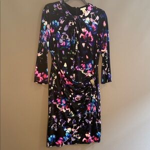 Cache Women's Black Floral Ruched Sheath Dress